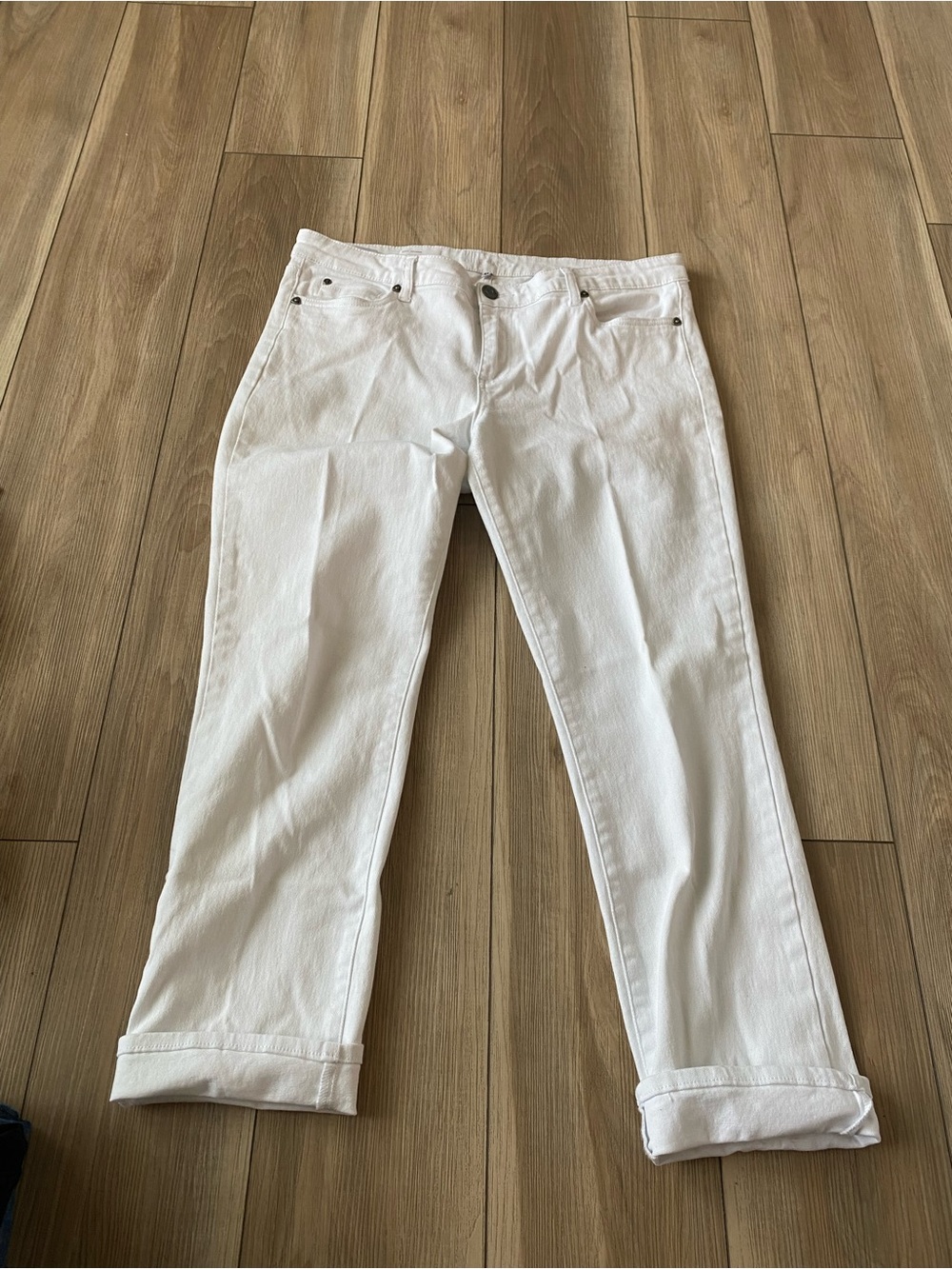 Kut from the Kloth White Boyfriend Jeans